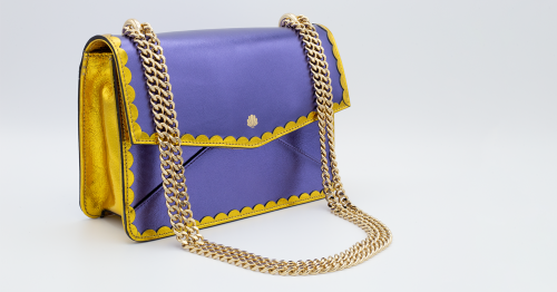Borsa fatta a mano Collezione Priscilla - Delphina Burrò - PURPLE SHIMMER
