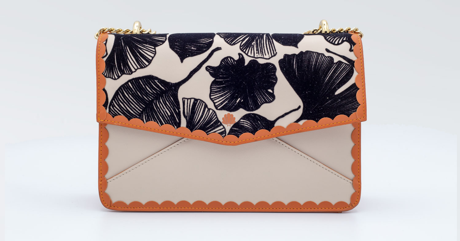 Borsa fatta a mano Collezione Priscilla - Delphina Burrò - GINKGO LEAVES