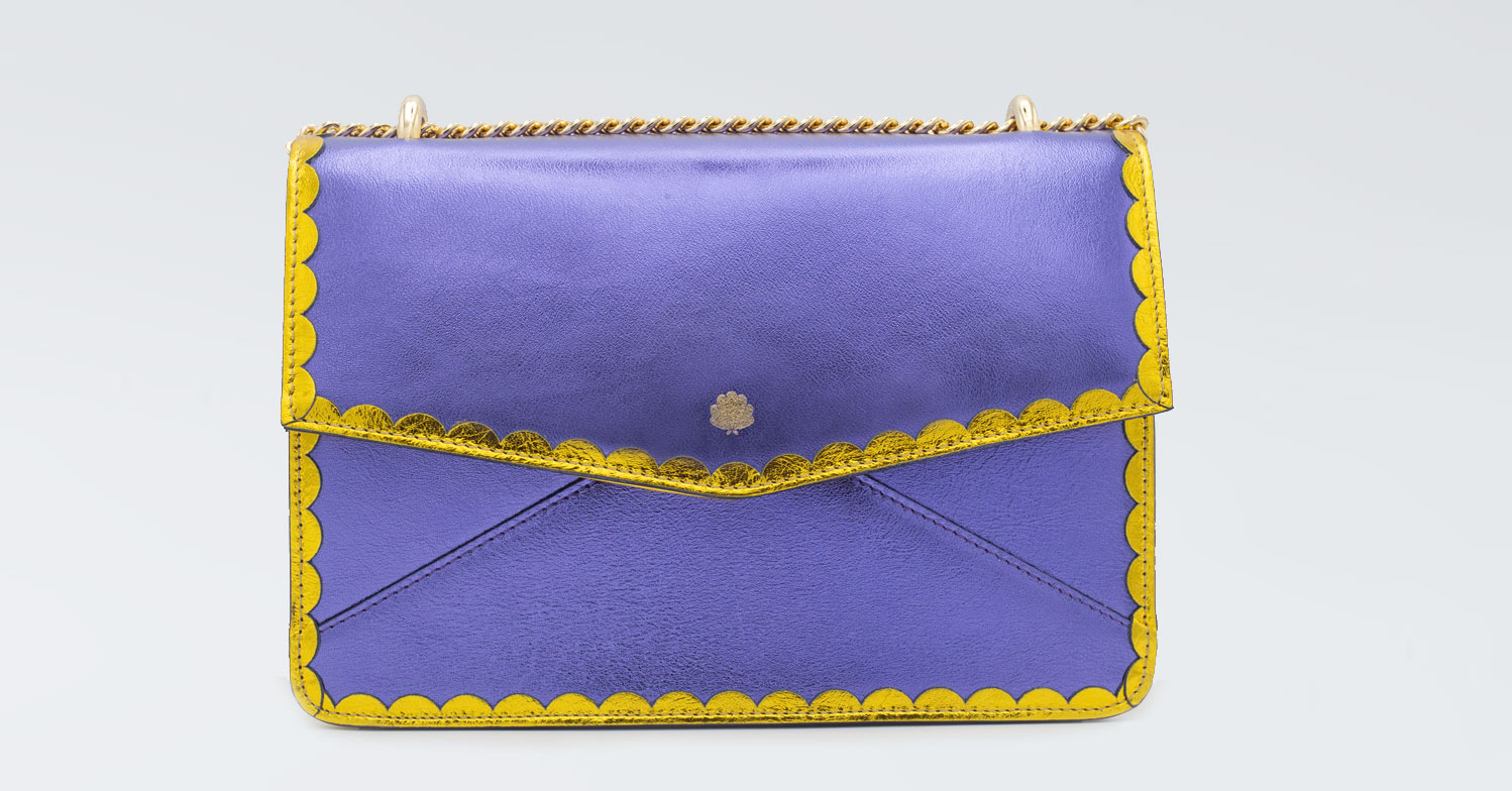 Borsa fatta a mano Collezione Priscilla - Delphina Burrò - PURPLE SHIMMER